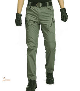 Pantalon Cargo Décontracté pour Homme Pantalon de Jogging Taille Moyenne Jeune avec Poches 100% Coton Motif Droit Lavé Mid Slim Fit - Product Image 1