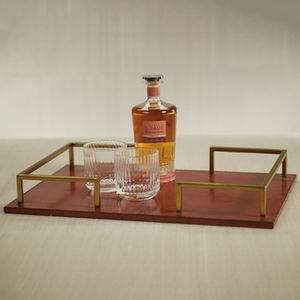 ถาดเสิร์ฟอาหารอลูมิเนียมสีทองพร้อมด้ามจับออกแบบได้เองเหมาะสำหรับเสิร์ฟชาและกาแฟเหมาะสำหรับบ้านโรงแรม - Product Image 2