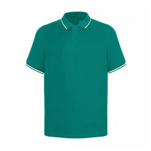 Polo d'été tendance pour homme, couleur unie, grande taille, manches courtes, brodé, col rabattable, anti-boulochage, pour le commerce international - Product Image 1