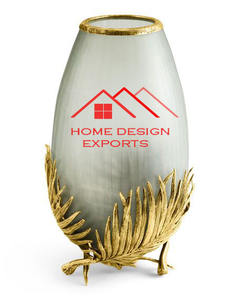 Vase en verre à base de métal fini doré de qualité supérieure à prix de gros - Product Image 1