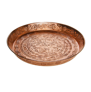 Plat en cuivre martelé écologique de qualité supérieure, fait à la main, design classique, vaisselle d'hôtel, table de luxe, Saniya - Product Image 2