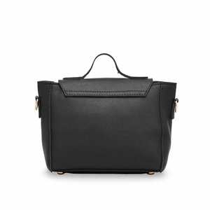 Estilo pijo P56082 Bolso de hombro de cuero negro Diamante bordado único para trajes de dama vintage casuales para verano invierno - Product Image 1