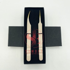 Professional Lash Tweezers 10mm Precision Custom Logo <b>Box</b> Packing <b>Strong</b> Hold Fiber Tip Eyelash Extension Stainless Steel - Product Image 5