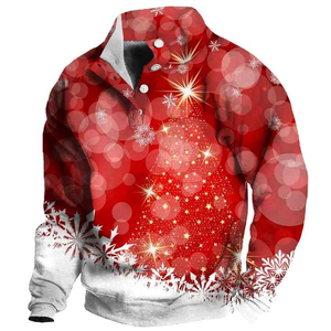 Customized Thermal Sublimation <b>Men's</b> Winter Hoodies & Ugly <b>Christmas</b> <b>Sweaters</b> with Full Zip 100% Cotton Fleece Breathable - Product Image 3