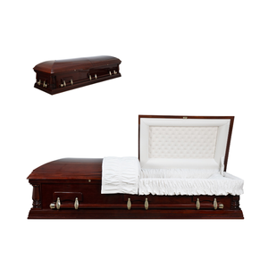 Ataúd de madera personalizable, entrega rápida desde Vietnam, planta de fabricación, suministros funerarios - Product Image 1