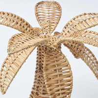 Grand Palmier en Rotin Décor Fait Main Matériau Naturel Écologique Style Boho Rustique Accent Tropical Durable