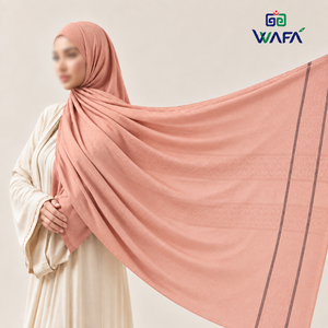 Wafa Plain Dyed Jacquard <b>Chiffon</b> Hijab 70x190 Lightweight Soft Touch Muslim Women Traditional <b>Scarf</b> Daily Use - Product Image 1