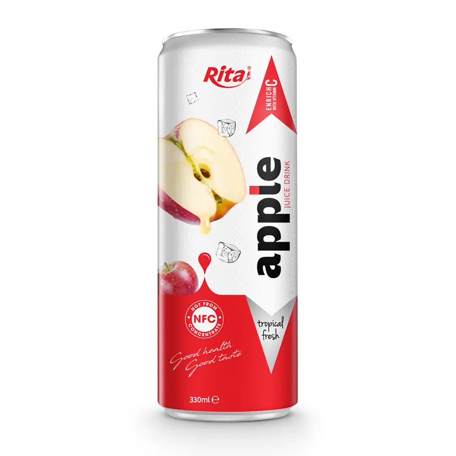 330ml Can Apple Juice from Vietnam Supplier High Quality Soft Drink Beverage Free Design Label