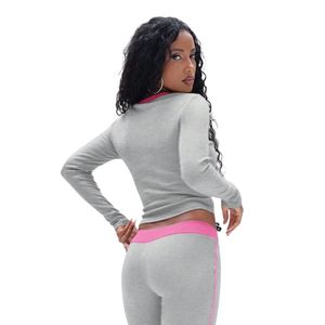 Top Corto de Punto Estilo Henley para Mujer, Moda 2026, Manga Larga, Anti-Pilling, Ajustado, Transpirable, Ecológico, Estilo Y2K Informal - Product Image 2