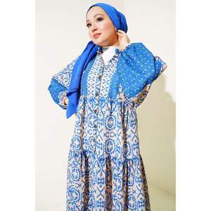 Vestido de medio botón en capas Saxe - Product Image 1