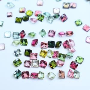 Pulido 6mm Natural Cojín Corte Turmalina Piedra preciosa Multicolor Piedra semipreciosa para la fabricación de joyas - Product Image 2