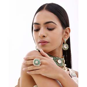 แหวนคู่เซอร์คอนทรงเอเมอรัลด์ ชุบโรเดียม 14K เครื่องประดับชั้นดี - Product Image 3
