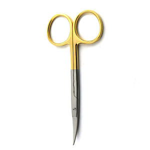 Tijera quirúrgica, hoja curva afilada, tijeras de vendaje operativas, tijera de corte de puntada de acero inoxidable medio dorado - Product Image 6
