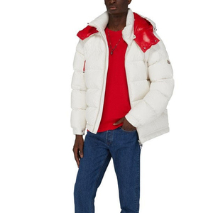 Chaqueta Acolchada de Invierno Casual para Hombre, Blanca, en Oferta, Cortavientos, con Capucha, Cuello Alto, Cremallera Tejida, Nueva Moda - Product Image 3