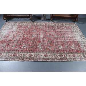 Grand tapis vintage 5,2x8,4 pieds, tapis camouflage rouge et bleu en laine - Product Image 3
