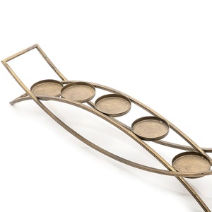 Chaud Antique or t-light bougeoir support meilleure qualité à la main en métal décoration de mariage pièce maîtresse de mariage T lumière support - Product Image 2