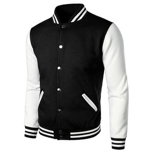 OEM personalizado lienzo Stand Collar Varsity chaqueta al por mayor en blanco de la Universidad de los hombres suéter chaqueta - Product Image 2