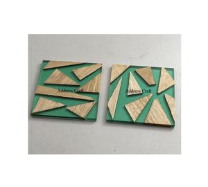 Posavasos Cuadrados de Madera y Resina de Diseño Clásico y Creativo, Ecológicos, de 4x4 Pulgadas, para Hogar, Hotel, Restaurante, Vajilla - Product Image 6