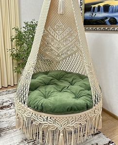 100% fait à la main macramé balançoire suspendue intérieur extérieur Boho Style macramé tissé à la main grand hamac suspendu chaise balançoire - Product Image 5