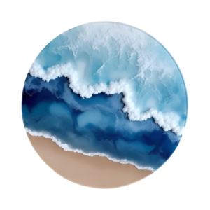 Ocean Designer Resin And Wooden Coasters Perfect Kitchenware Rounded <b>Mats</b> & Pads Luxurious Coasters New Arrival - Product Image 3
