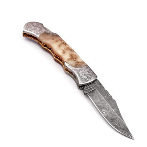 Couteau pliant professionnel en Damas, personnalisable OEM, qualité industrielle, couteau de poche multifonctionnel portable pour le camping en extérieur - Product Image 3