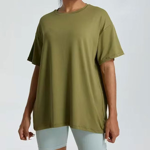 Camiseta de Mujer en Oferta, Color Sólido, Casual, Manga Corta, 100% Algodón, Talla Grande, Personalizable - Product Image 1