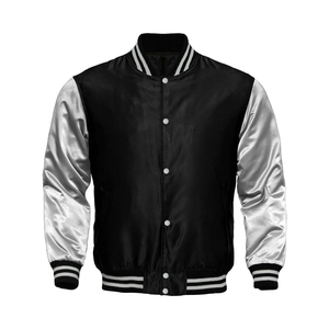 Chaqueta de satén de béisbol vintage a la moda personalizada OEM para hombre Bomber ligero de estilo de equipo personalizable a granel aceptado - Product Image 5