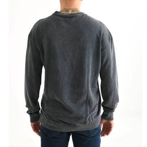 Sweat-shirt de lavage à l'acide de haute qualité 400 Gsm pour hommes nouveau Design pull à motif solide grande taille tissu tissé pour sweats à capuche d'hiver - Product Image 3