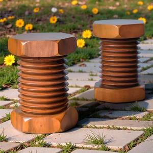 Taburete de Madera Maciza Resistente Hecho a Mano con Diseño Rústico para Decoración del Hogar, Muebles de Estilo Rústico, Entrada, Dormitorio, Asiento Decorativo - Product Image 6