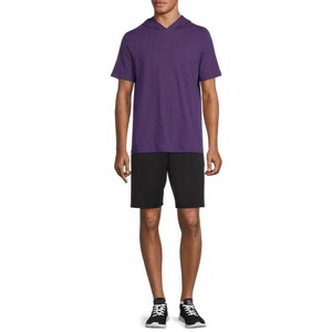 Camiseta con Capucha para Hombre, Corte Regular, Color Morado Sólido, Algodón, Informal, para Verano - Product Image 2