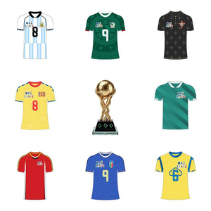 Conjunto de Ropa para Fanáticos del Fútbol Estilo Argentina 2026, Camisetas Estampadas para Aficionados Globales - Product Image 1