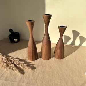 Bougeoir en bois fait main pour tables de mariage ou table à manger bougeoir à prix abordable de HWC - Product Image 5