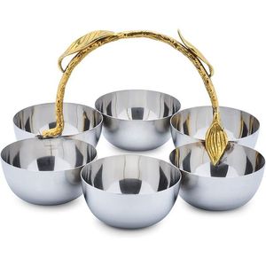 Bol en résine époxy avec branches de fleurs en métal doré Bol à fruits secs Noix Vaisselle Bol à dessert et bols à soupe pour hôtels à la maison - Product Image 4