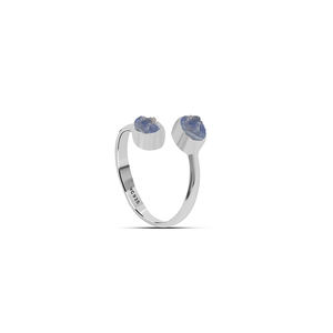Bague minimaliste en argent sterling 925, finition haute qualité, kyanite de forme naturelle, sertie en bélière, pour fiançailles, anniversaire, lot de 6 - Product Image 3