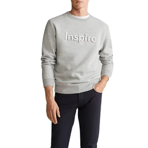 <b>Men</b> Premium Quality <b>Grey</b> Colour 3d Embossed Design Full Sleeves Crewneck <b>Sweatshirt</b> for Sale in Low Rates - Product Image 4