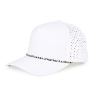 Alta calidad moda 5 paneles béisbol impermeable corte láser agujero perforado Golf Gorras 85% poliéster papá cuerda sombrero para unisex - Product Image 2