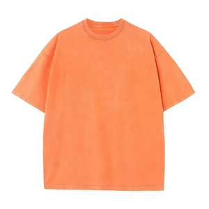 2025 venta al por mayor ácido lavado 100% algodón camiseta personalizada de alta calidad en blanco de manga corta de talla grande para hombre Camiseta serigrafiada Logo - Product Image 2