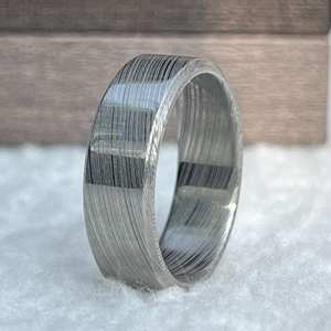 Anillo de Boda de Acero Inoxidable Damasco para Hombre, Personalizable, Regalo para Padrinos de Boda, Fabricante ByKnives, Grado DIY - Product Image 4