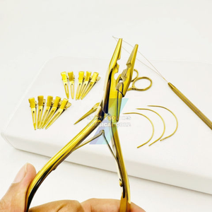 Pince à cheveux en acier inoxydable, lot de 3, pince à pointe, outils de pose d'extensions de cheveux DIY, lot de pinces, pince pour kit d'extensions de cheveux avec pochette - Product Image 3