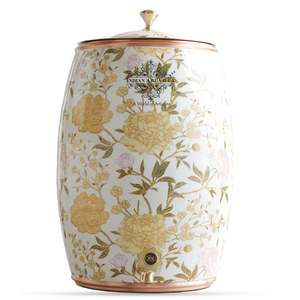 Hervidor de agua de cobre puro de 10 litros con estampado dorado, diseño floral, de aluminio esmaltado y metal, capacidad de 2 litros, para uso doméstico - Product Image 5