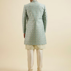 Nuevo traje de Sherwani dorado negro de moda MOQ bajo hecho a medida OEM algodón hombres étnico Shalwar Kameez indio pakistaní para niños - Product Image 2