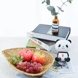 Wholesale Handwoven PP Rattan Flexible Design <b>Storage</b> & Serving Tray Oval Bread Food Plate <b>Fruit</b> Cake Platter Dinner - Product Image 4