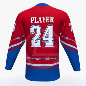 Maillots de hockey sur glace personnalisés, coupe ample, respirants, impression par transfert thermique, 100% polyester, uniformes - Product Image 5