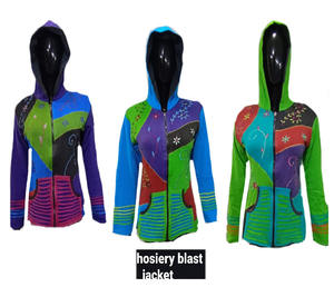 Veste en tissu mélangé de coton teint, fabriquée et exportée en Inde, modèle GC-AP-1050, sans col, pour l'hiver - Product Image 1