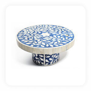 Support à gâteau rond en bois écologique et incrustations de nacre, idéal pour la décoration florale – Lavage à la main uniquement – Meilleures ventes - Product Image 3