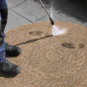 Alfombra Redonda Netline Home <span class=keywords><strong>Almendro</strong></span> para Interiores y Exteriores, Diseño Chevron, Hecha a Máquina, Polipropileno - Product Image 5