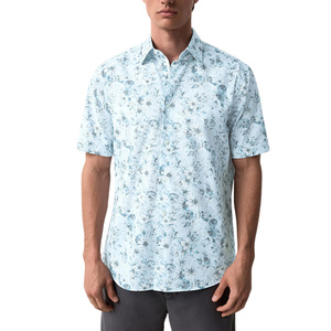 Camisas de manga corta impresas para hombre de moda con etiqueta de ajuste personalizado, Impresión de logotipo bordado y opciones de marca - Product Image 1