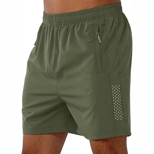 Pantalones para correr informales para hombre, pantalones cortos de tenis de poliéster 100% de secado rápido, cintura elástica, bolsillo con cremallera, patrón sólido, venta al por mayor - Product Image 4