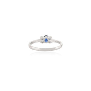 Anillo de joyería fina delicada de zafiro azul natural 100% hecho a mano, diseño único exclusivo, Diamante de corte ovalado de moda, bodas sólidas de 14K - Product Image 6