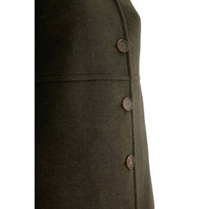 Abrigo tipo trench de cachemira y alpaca color caqui para mujer con epaulettes de leopardo - Product Image 2